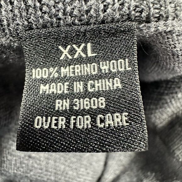 Jos A Bank Men’s XXL Sweater 100% Merino Wool Gray 1/4 Zip Suede Elbow Patch - Picture 8 of 12